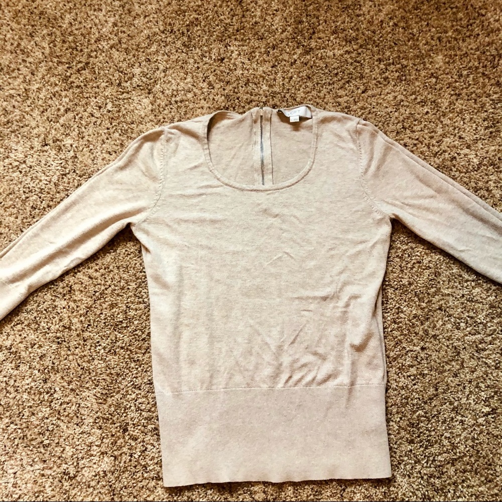 3/4 sleeve cream sweater
